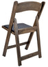 Chivari Fruitwood Resin WoodGrain™ Folding Chair with Black Cushion CFRFB-B-AX-T