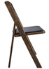 Chivari Fruitwood Resin WoodGrain™ Folding Chair with Black Cushion CFRFB-B-AX-T