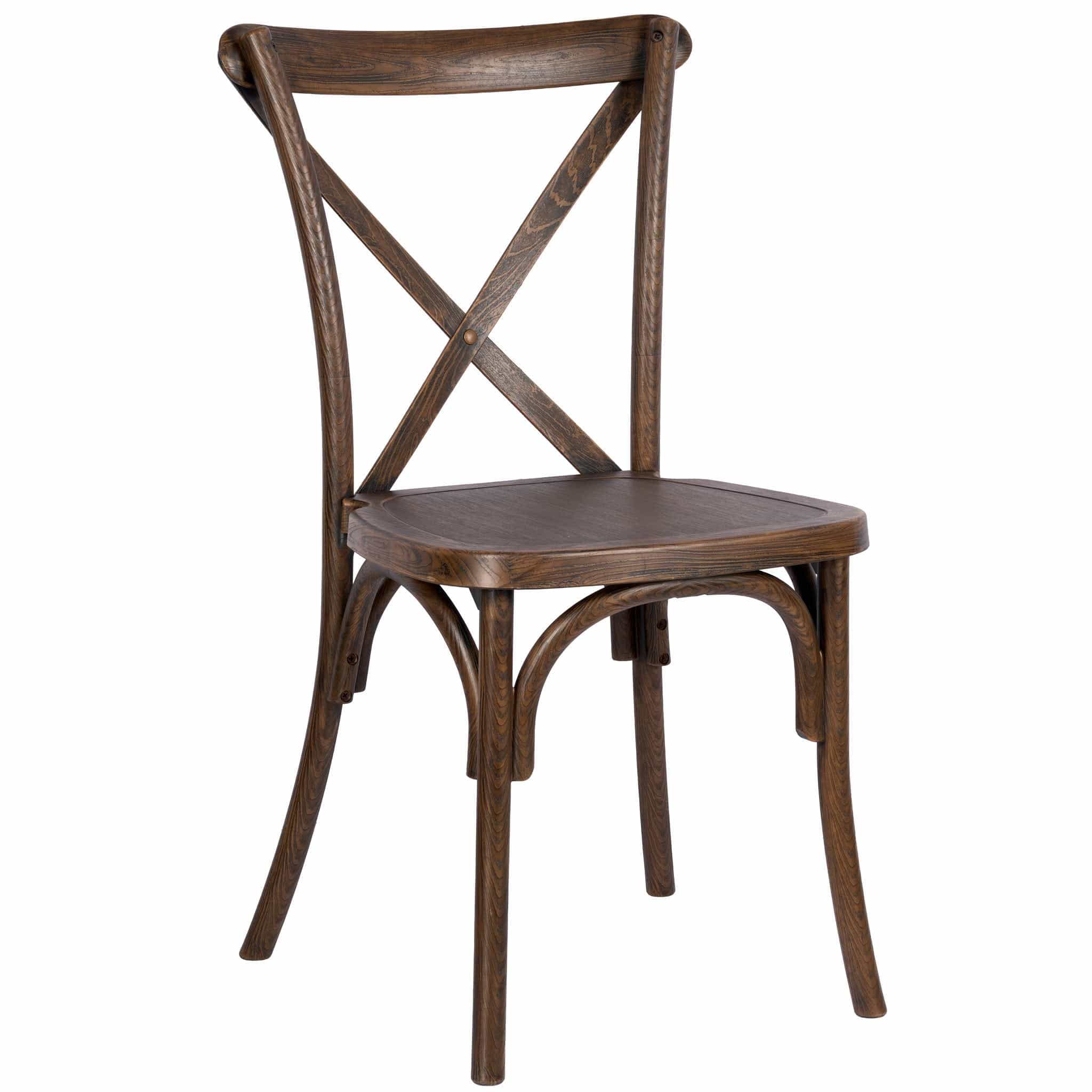 Chivari Fruitwood ToughResin™ WoodGrain Cross Back Chair CXRF-AX-T