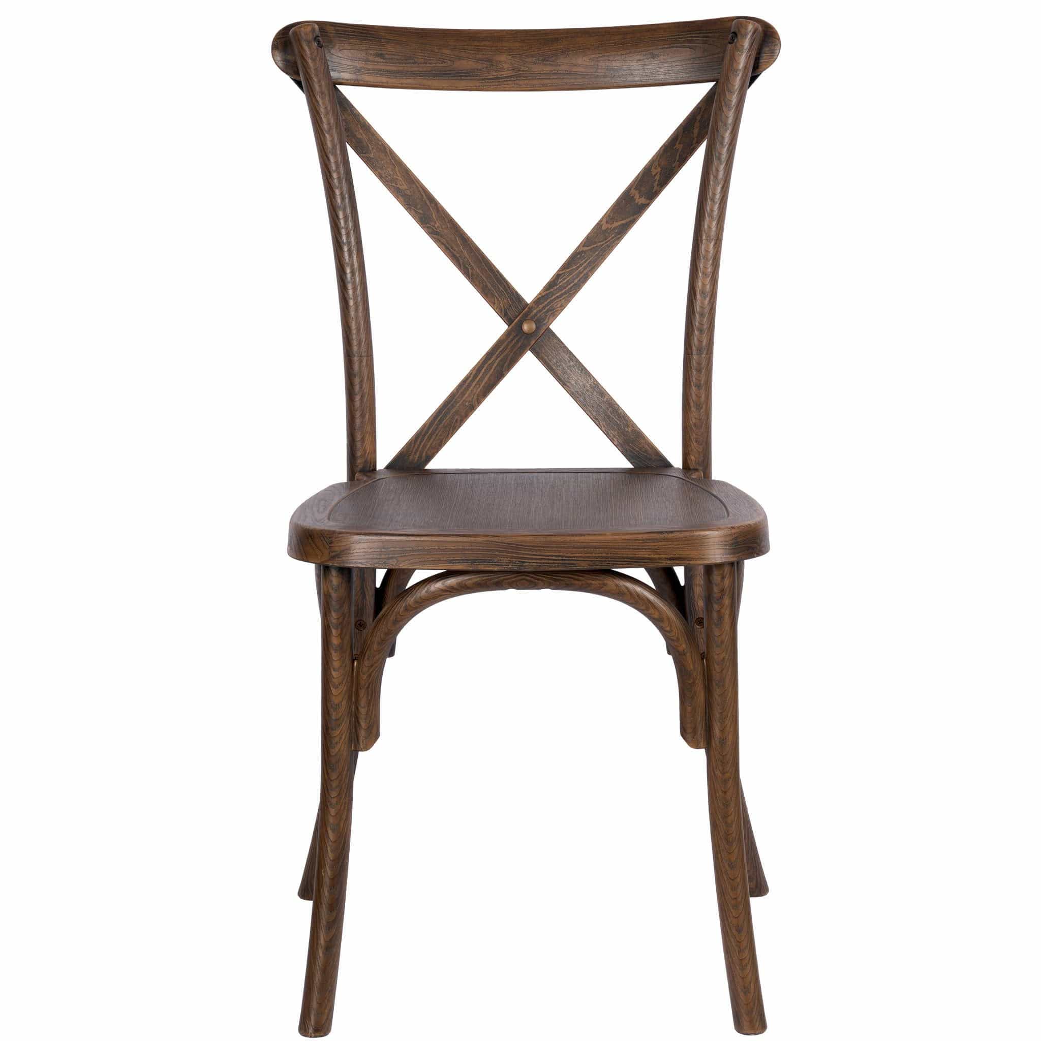 Chivari Fruitwood ToughResin™ WoodGrain Cross Back Chair CXRF-AX-T