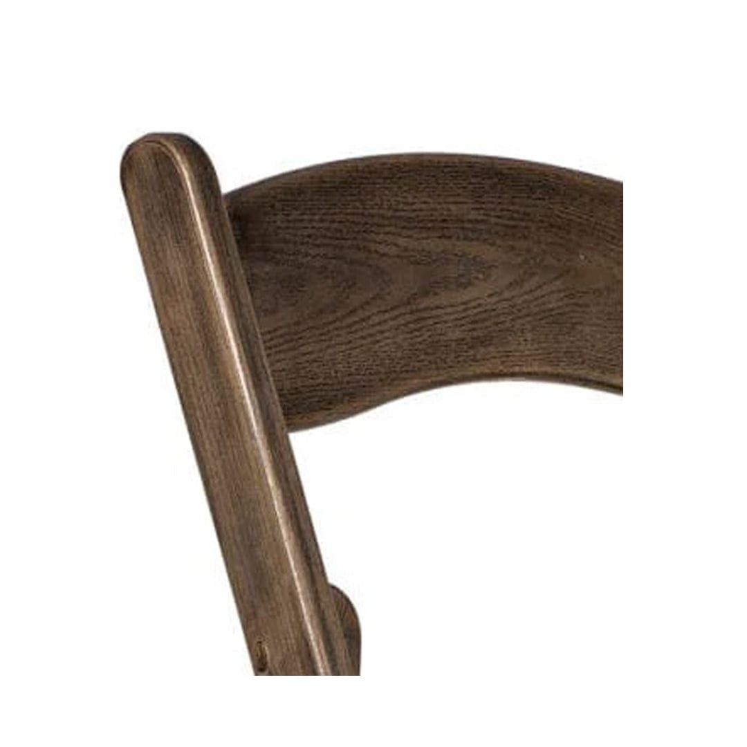 Chivari Fruitwood Resin WoodGrain™ Folding Chair with Tan Cushion CFRFB-I-AX-T