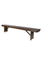 Chivari Fruitwood 8 Foot (96" x 12") Rectangle Farmhouse Table Bench TFARM-BENCH-9612-FRTWD-AX-T