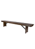 Chivari Fruitwood 8 Foot (96" x 12") Rectangle Farmhouse Table Bench TFARM-BENCH-9612-FRTWD-AX-T