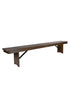 Chivari Fruitwood 8 Foot (96" x 12") Rectangle Farmhouse Table Bench TFARM-BENCH-9612-FRTWD-AX-T