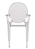 Chivari Clear Resin Oval Back Louis Ghost Chair with Arms CGRLC-ZG-T