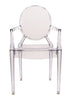 Chivari Clear Resin Oval Back Louis Ghost Chair with Arms CGRLC-ZG-T