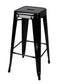 Chivari Black Hi Gloss Tolix Style Metal Stool BTMB-AX-T