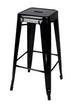 Chivari Black Hi Gloss Tolix Style Metal Stool BTMB-AX-T