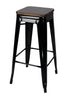Chivari Black Hi Gloss Tolix Style Metal Stool BTMB-AX-T