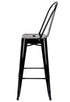 Chivari Black Hi Gloss Tolix Style Metal Barstool with Back BTBMB-AX-T