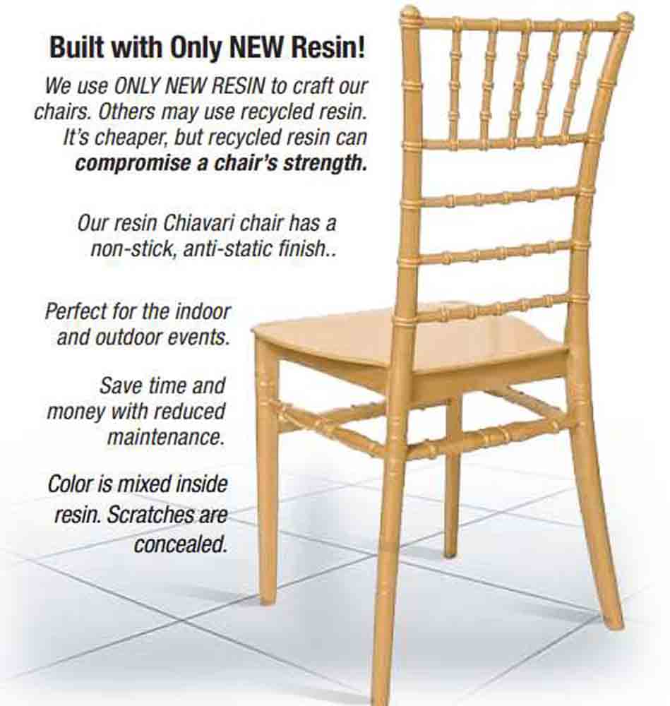 Chivari 50 Chair Pack Gold BasicResin™ Chiavari Chair CCPG-v22-SG-T-50