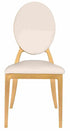 Chivari Gold Resin OZ Chair with Ivory Vinyl Seat and Removable Ivory Vinyl Back COZRGIVYIVY-ZG-T