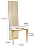 Chivari Gold Stainless Steel High Back Chair, Gold Frame, White Vinyl Seat CHBSSG-AX-T