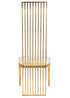 Chivari Gold Stainless Steel High Back Chair, Gold Frame, White Vinyl Seat CHBSSG-AX-T
