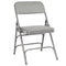 Chivari Gray Metal Folding Chair with Gray Vinyl Cushion CFMVGR1-CX-T