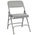 Chivari Gray Metal Folding Chair with Gray Vinyl Cushion CFMVGR1-CX-T