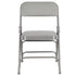 Chivari Gray Metal Folding Chair with Gray Vinyl Cushion CFMVGR1-CX-T