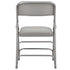 Chivari Gray Metal Folding Chair with Gray Vinyl Cushion CFMVGR1-CX-T