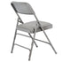 Chivari Gray Metal Folding Chair with Gray Vinyl Cushion CFMVGR1-CX-T