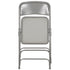 Chivari Gray Metal Folding Chair with Gray Vinyl Cushion CFMVGR1-CX-T