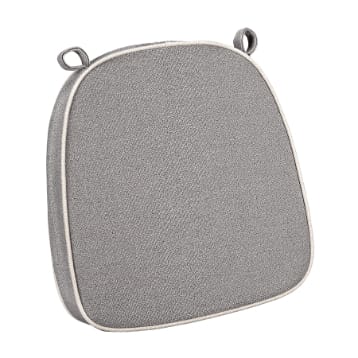 Chivari Gray with Ivory Piping 2.5" Thick Chair Cushion - World's Best Cushions, Clearance CUSHBST-GRI-AX-T