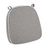 Gray with Ivory Piping 2.5" Thick Chair Cushion - World's Best Cushions, Clearance