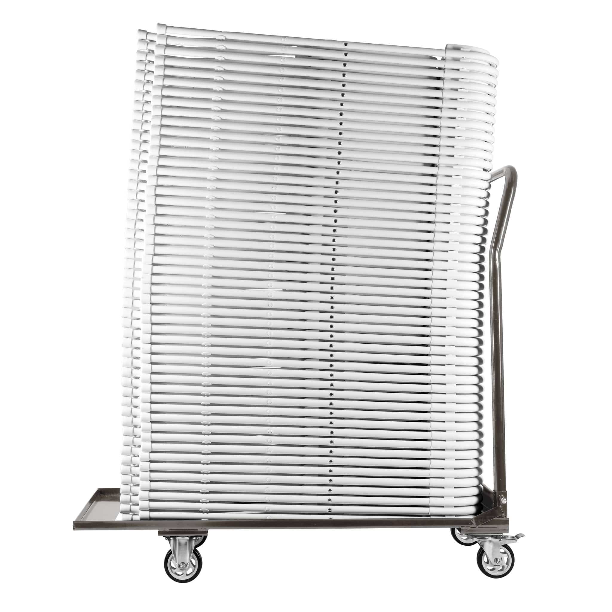 Chivari Gray Steel Folding Chair Cart for Poly & Resin Folding Chairs - up to 25 chairs CART100G-AX-T