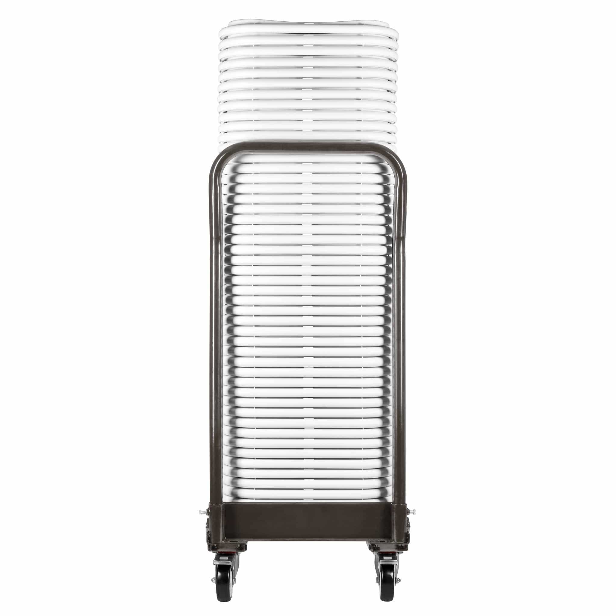Chivari Gray Steel Folding Chair Cart for Poly & Resin Folding Chairs - up to 25 chairs CART100G-AX-T