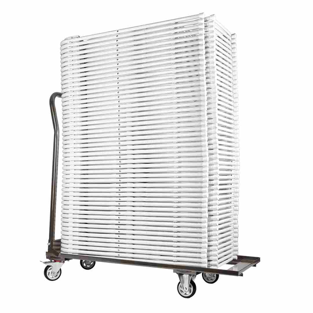Chivari Gray Steel Folding Chair Cart for Poly & Resin Folding Chairs - up to 25 chairs CART100G-AX-T