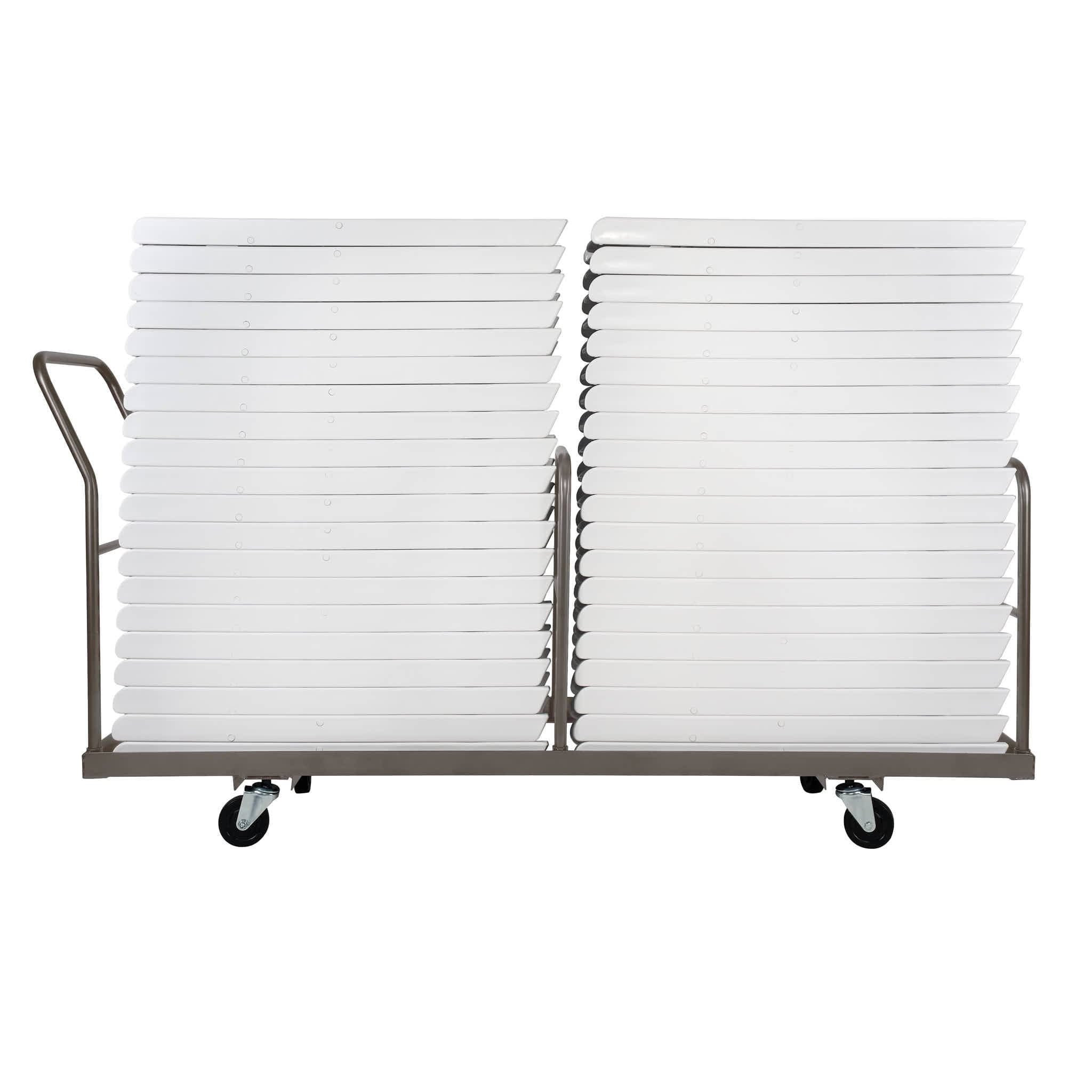 Chivari Gray Extra Large Steel Folding Chair Cart for Poly Resin Bamboo and Wood Folding Chairs - up to 50 chairs CART111G-AX-T