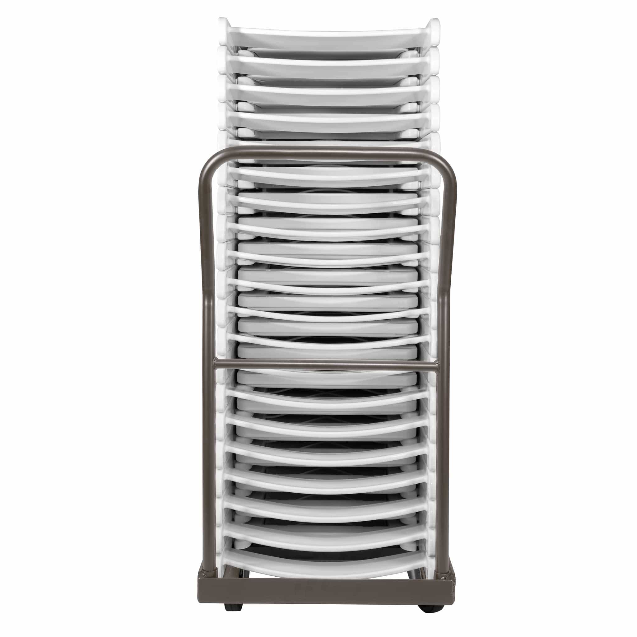 Chivari Gray Extra Large Steel Folding Chair Cart for Poly Resin Bamboo and Wood Folding Chairs - up to 50 chairs CART111G-AX-T