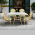 Toulouse Beige and Green French Bistro Set Includes 48" x 36" Table and 4 Chairs FBK-SQ-BG-W4-AX