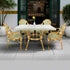 Toulouse Beige and Green French Bistro Set includes 48" x 36" Table and 4 Chairs with Arms FBK-SQ-BG-AW4-AX
