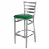 Chivari Ladder Back Bar Stool with Silver Frame and Green Vinyl Seat BLMSVGR-ZF-KT