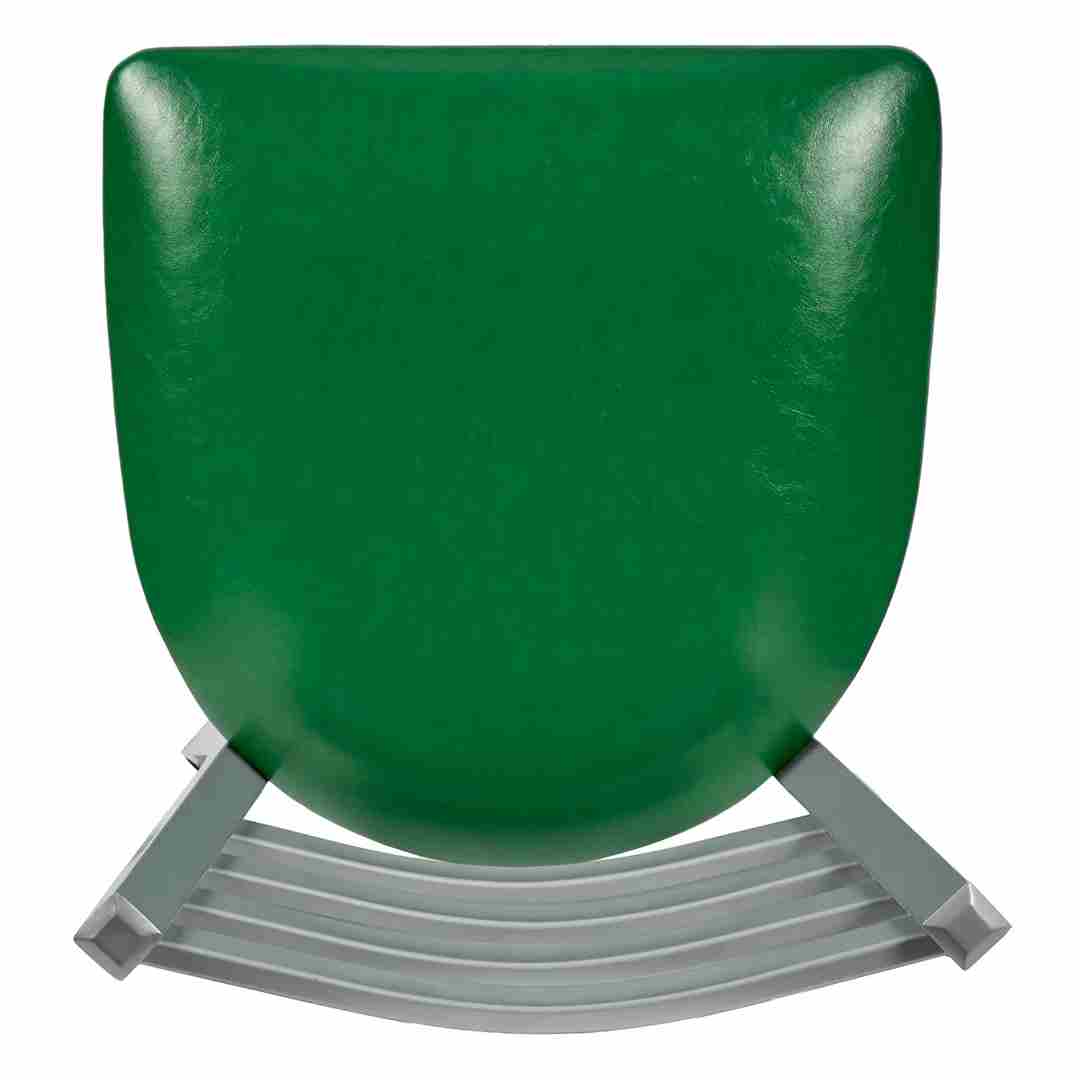 Chivari Ladder Back Bar Stool with Silver Frame and Green Vinyl Seat BLMSVGR-ZF-KT