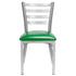 Chivari Ladder Back Restaurant Chair with Silver Frame and Green Vinyl Seat CLMSVGR-ZF-KT