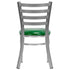 Chivari Ladder Back Restaurant Chair with Silver Frame and Green Vinyl Seat CLMSVGR-ZF-KT