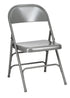 Chivari 100 Gray Metal Folding Chairs + 12 Plastic Round Table Kit CFMGR-100-12RD-KT