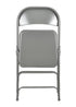 Chivari 100 Gray Metal Folding Chairs + 12 Plastic Round Table Kit CFMGR-100-12RD-KT