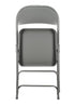 Chivari 100 Gray Metal Folding Chairs + 12 Plastic Round Table Kit CFMGR-100-12RD-KT