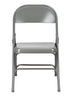 Chivari 100 Gray Metal Folding Chairs + 12 Plastic Round Table Kit CFMGR-100-12RD-KT