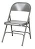 Chivari 100 Gray Metal Folding Chairs + 12 Plastic Round Table Kit CFMGR-100-12RD-KT