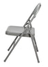 Chivari 100 Gray Metal Folding Chairs + 12 Plastic Round Table Kit CFMGR-100-12RD-KT