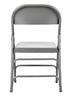 Chivari 100 Gray Metal Folding Chairs + 12 Plastic Round Table Kit CFMGR-100-12RD-KT