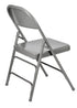 Chivari 100 Gray Metal Folding Chairs + 12 Plastic Round Table Kit CFMGR-100-12RD-KT