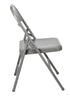 Chivari 100 Gray Metal Folding Chairs + 12 Plastic Round Table Kit CFMGR-100-12RD-KT