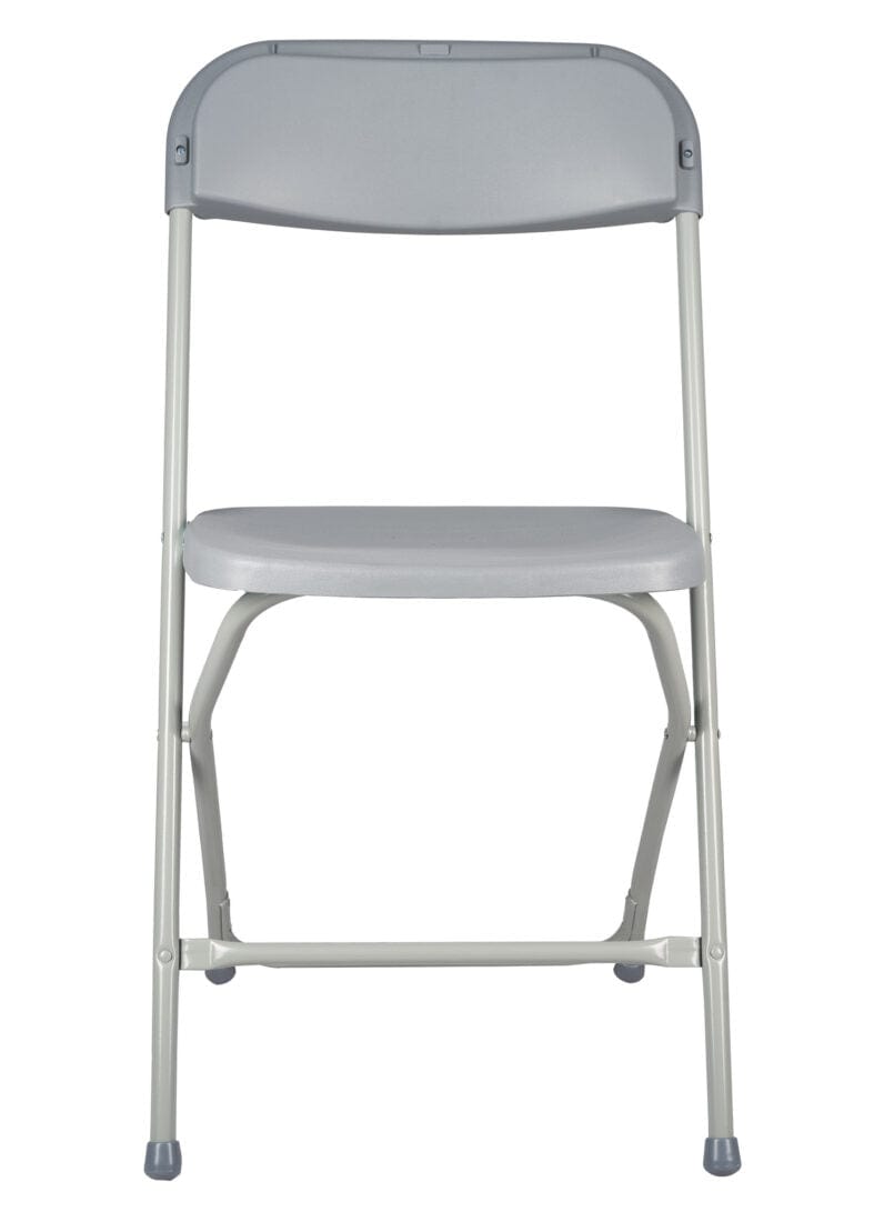 Chivari 100 Pack Gray Plastic Folding Chair and 10 96" (8 Foot) Rectangular Plywood Banquet Table CFPG-100PLY96-KT