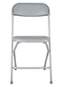 Chivari 100 Gray Plastic Folding Chair Bundle with 2 Heavy Duty Carts and Safety Straps CFPG-100GCRTS-KT
