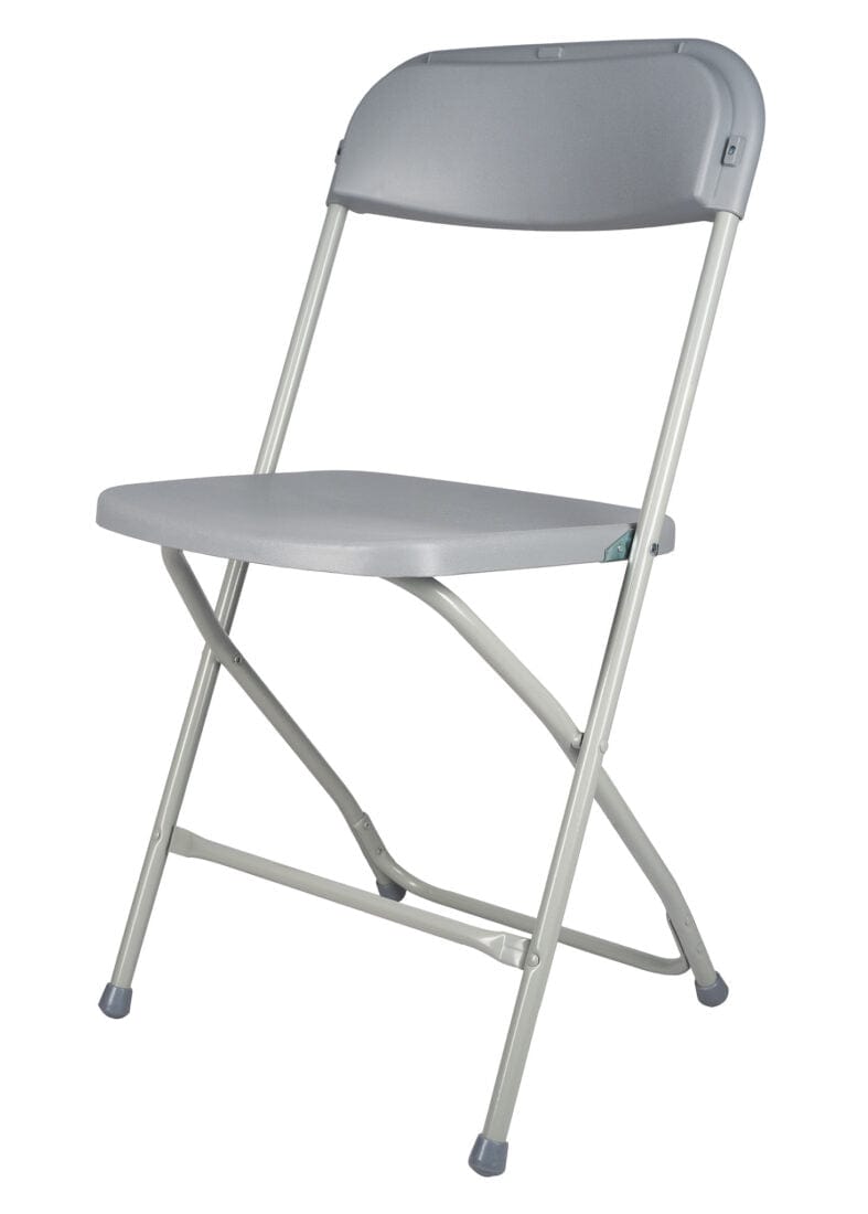 Chivari 100 Pack Gray Plastic Folding Chair and 10 96" (8 Foot) Rectangular Plywood Banquet Table CFPG-100PLY96-KT
