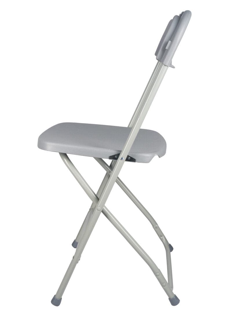 Chivari 100 Pack Gray Plastic Folding Chair and 10 96" (8 Foot) Rectangular Plywood Banquet Table CFPG-100PLY96-KT